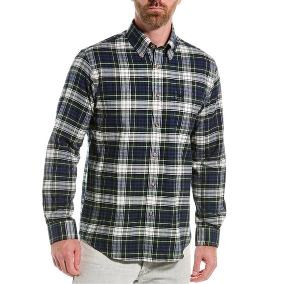 L.L. BEAN Shirt Men's Size XXL Green 100% Cotton USA Made VINTAGE Flannel - Picture 2 of 10